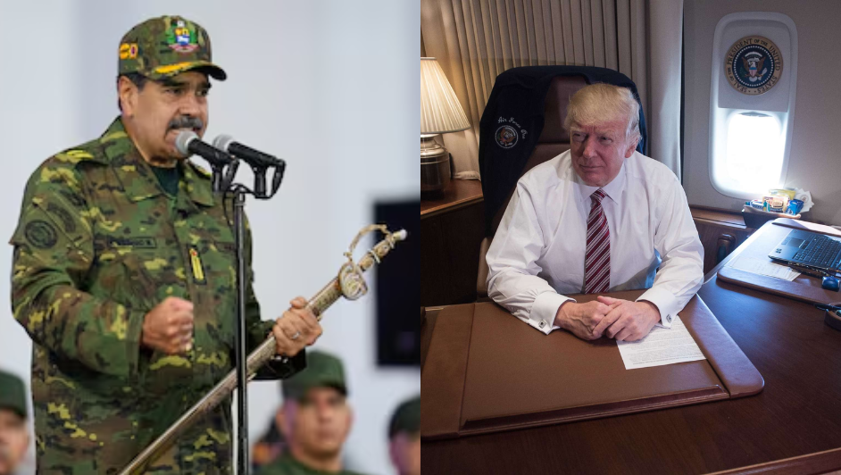 Foto: Trump en Air Force One y Maduro Vestido de Militar