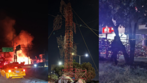 Foto: Incendio en Xoxocotlán por Caída de Pirotecnia en Festejo